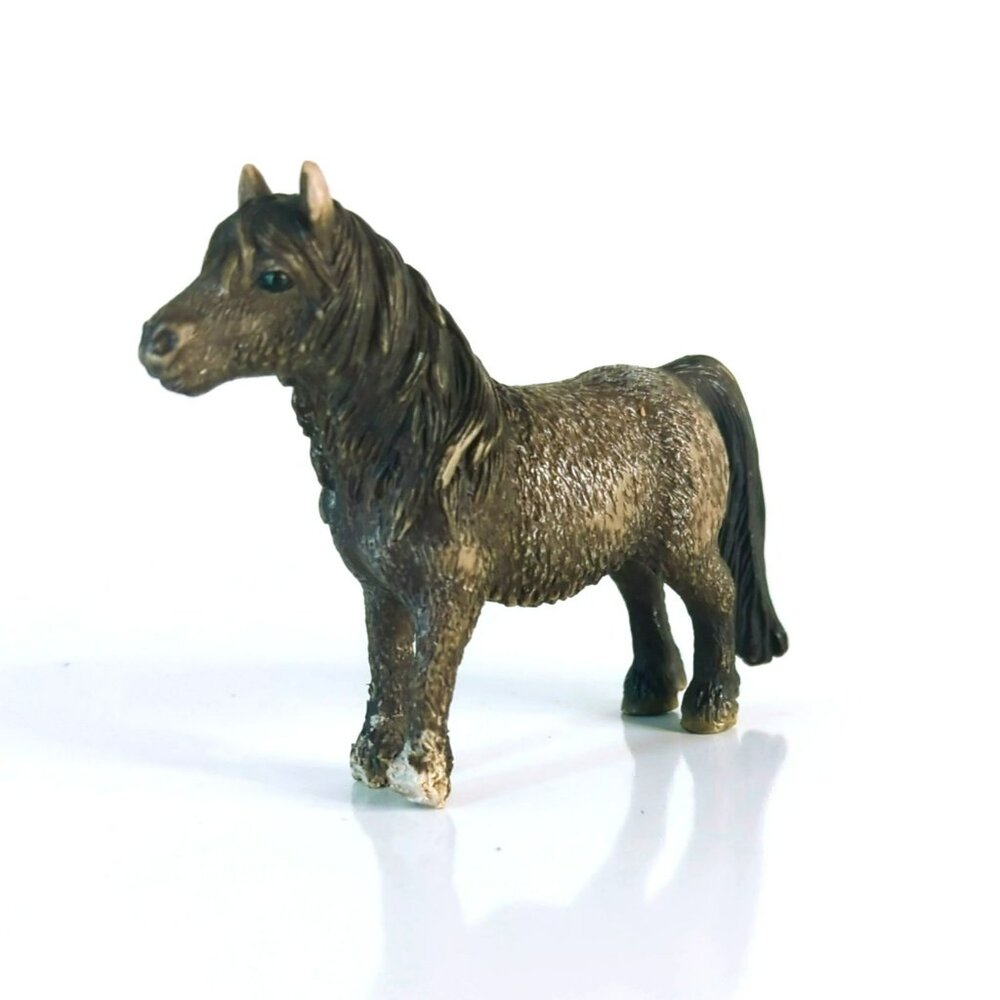 Schleich Shetland Pony Gelding 2009 D-73527 Retired Brown Gray Horse